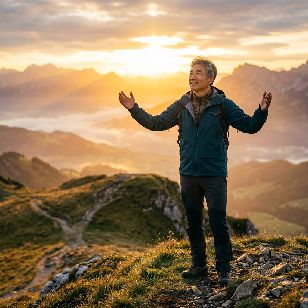 건강 극복 후 새벽을 맞이하는 모습